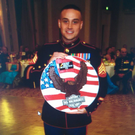 Marine with plaque